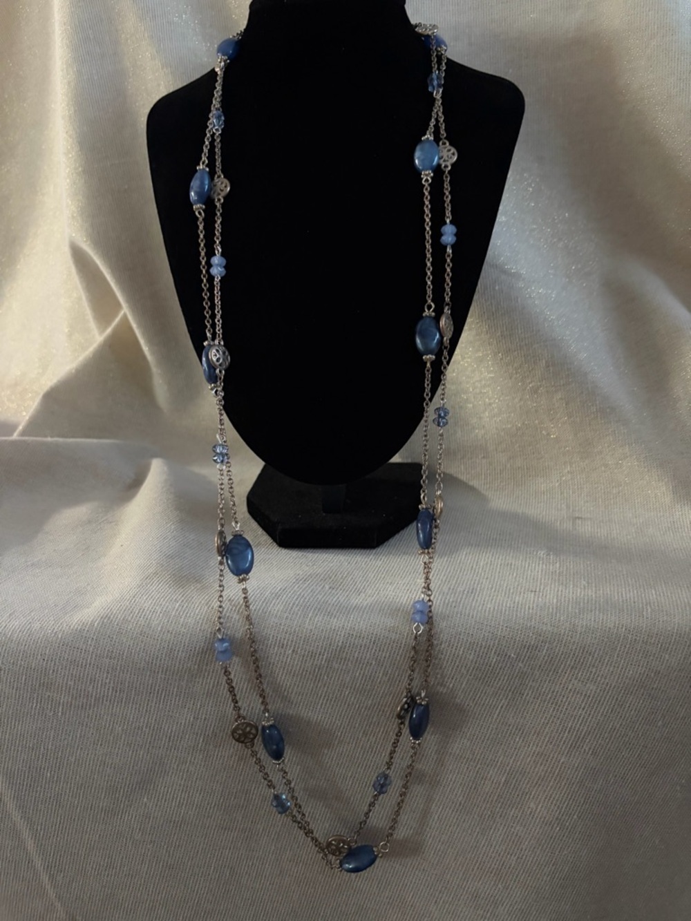 Chaos by Ralph Lauren  Elegant Blue Bead Long Necklace - Women Jewelry
